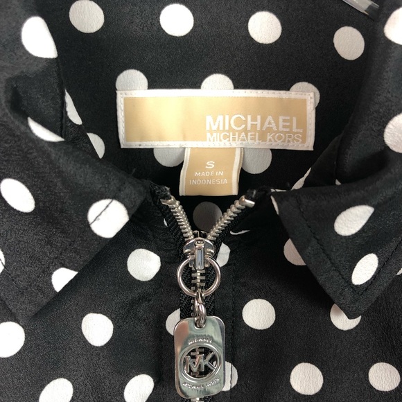 Michael Kors Polka-Dot Zipper Top - Size S - Picture 2 of 6